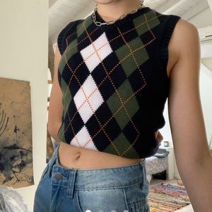 vintage argyle sweater vest